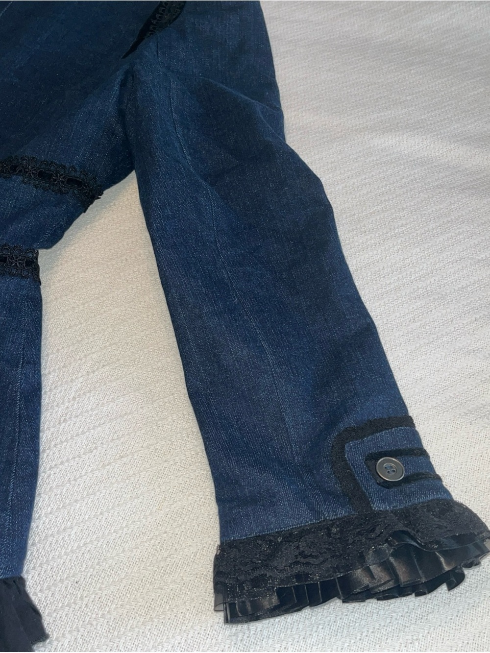 Victorian-Inspired Navy Military Tailcoat Jacket with Black lace Size Large - Picture 8 of 16